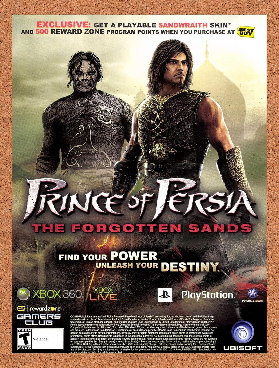 2010 Prince Of Persia The Forgotten Sands Best Buy Exclusive Original Ad v1
