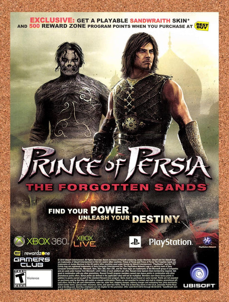 2010 Prince Of Persia The Forgotten Sands Best Buy Exclusive Original Ad v1