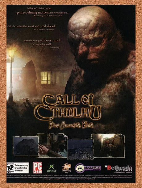 2004 Call Of Cthulhu Dark Corners Of The Earth Xbox Original Ad / Promo v1