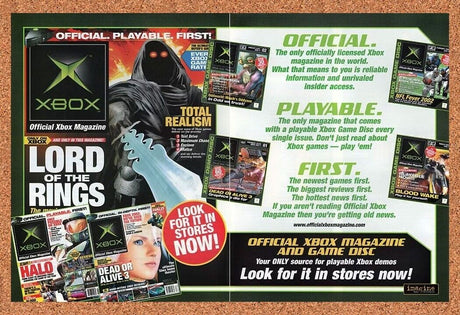 Lord Of The Rings Xbox Magazine Original 2004 Ad Authentic Video Game Promo Art