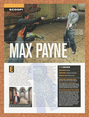 Max Payne PC Original 2003 Ad Authentic Launch Review Video Game Promo