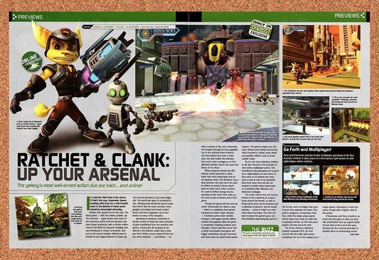 Ratchet & Clank Up Your Arsenal PS2 Original 2003 Vintage Ad - Game Review Promo