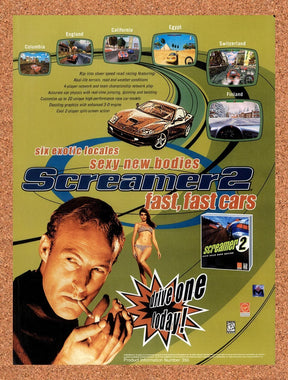 1997 Screamer 2 PC Original Advertisement / Retro Promo v1