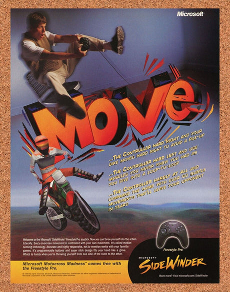 Microsoft SideWinder FreeStyle Pro Original 2001 Ad Authentic Retro Tech Promo