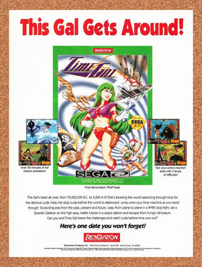 1993 Time Gal Sega CD Original Advertisement / Retro Promo v1