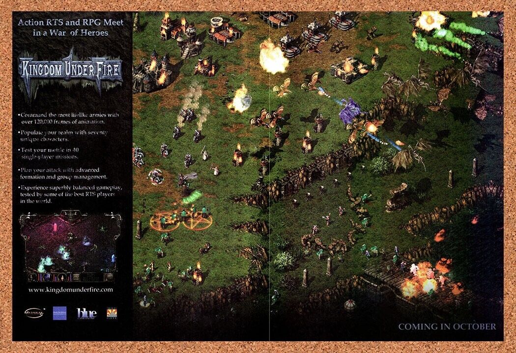 2000 Kingdom Under Fire PC Original Advertisement / Retro Wall Art v4