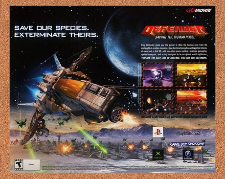 Defender Saving The Human Race PS2 Original 2006 Ad Authentic Video Game Promo