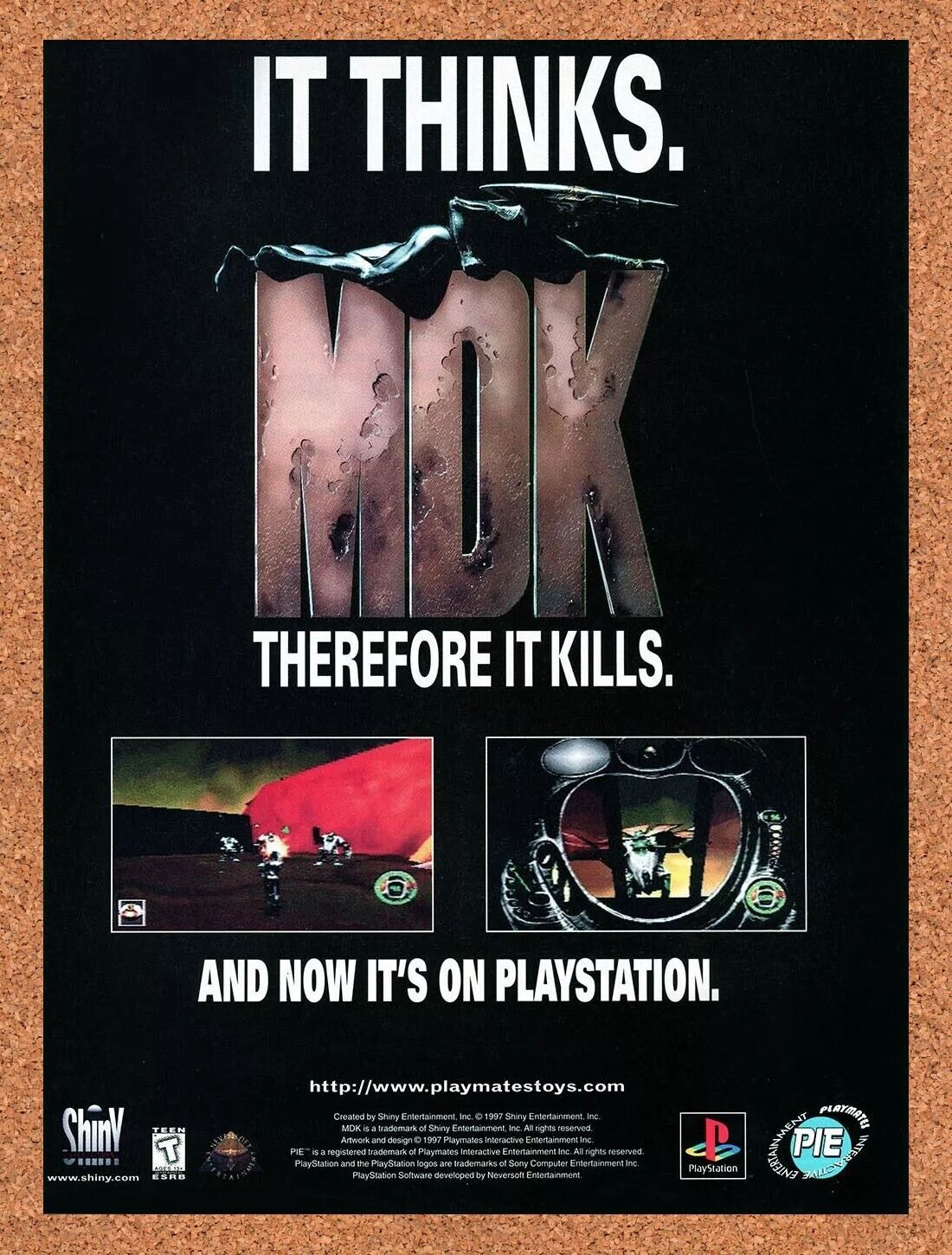 MDK PS1 Original 1998 Ad Authentic PlayStation Video Game Promo