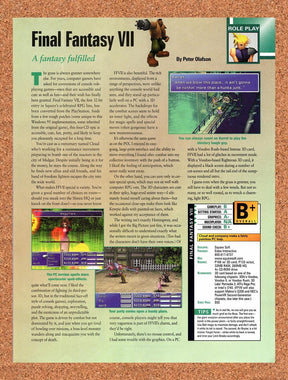 1998 Final Fantasy VII PC Preview Original Advertisement / Retro Promo vr11