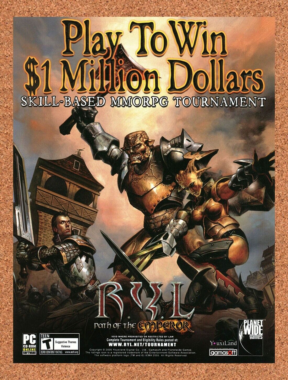 Ryl Path Of The Emperor PC Original 2007 Ad Authentic Video Game Contest Promo