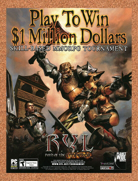 Ryl Path Of The Emperor PC Original 2007 Ad Authentic Video Game Contest Promo