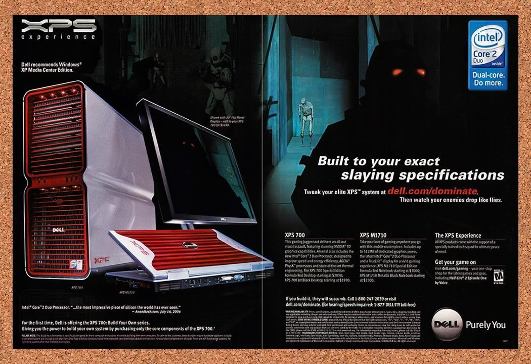 2006 Half-Life 2 Dell XPS Original Advertisement / Retro Promo v9