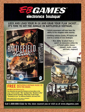 2004 Battlefield Vietnam EB Games Original Advertisement / Retro Promo v3