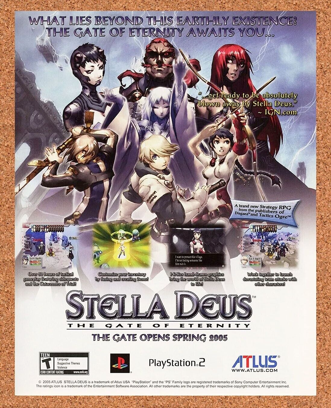 Stella Deus PS2 Gate of Eternity Original 2005 Ad Authentic ATLUS Game Promo