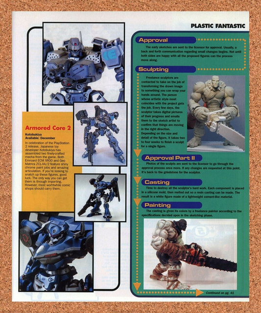 Armored Core 2 PS2 Vinyl Figures Original 2000 Ad Authentic Video Game Promo