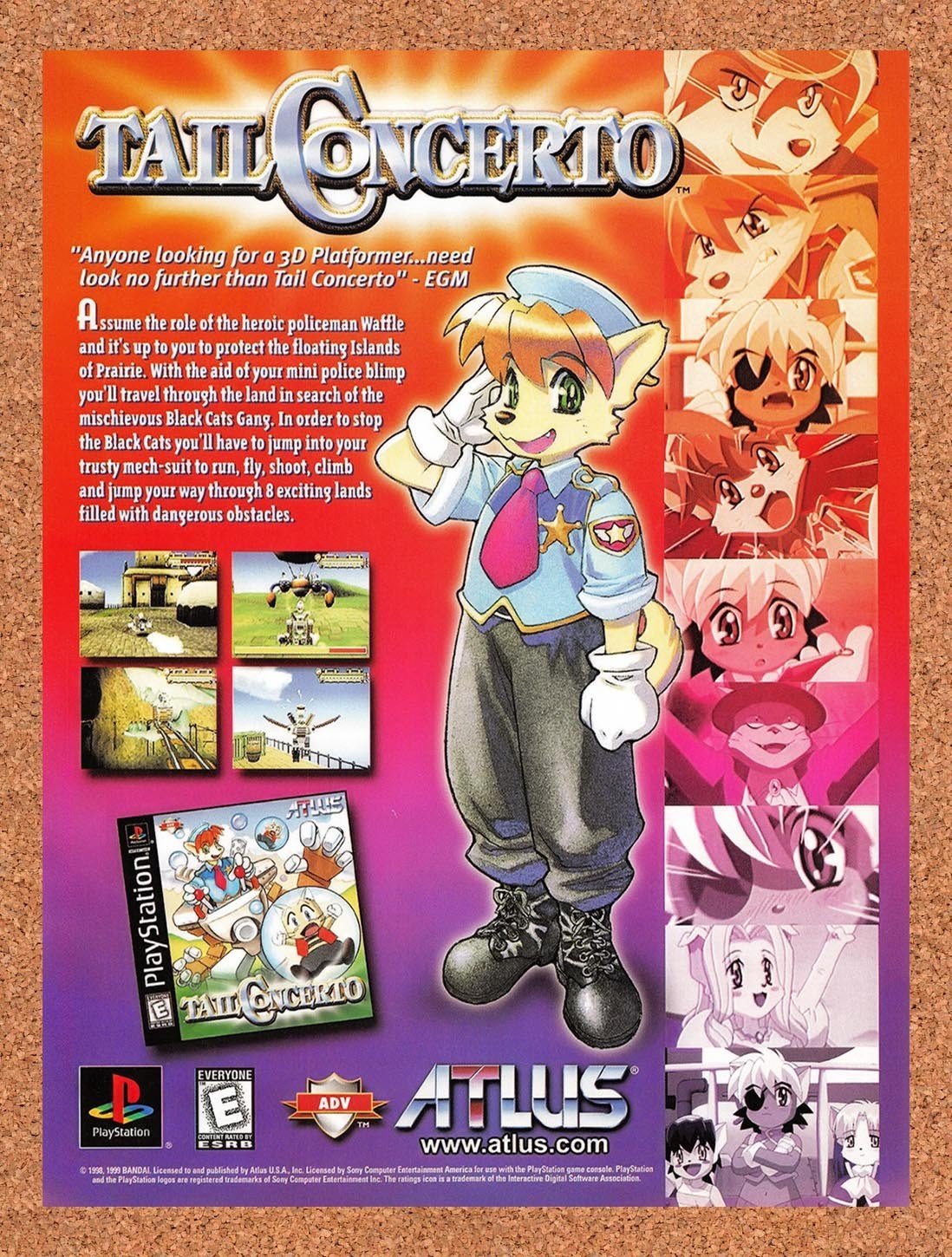 1999 Tail Concerto PS1 Original Advertisement / Retro Promo v1