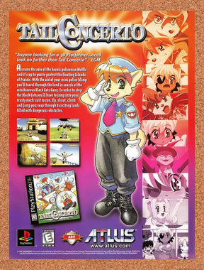 1999 Tail Concerto PS1 Original Advertisement / Retro Promo v1