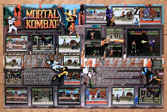 1992 Mortal Kombat SNES Original Advertisement / Retro Wall Art v29