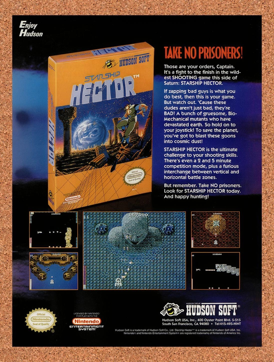 1990 Starship Hector NES Original Advertisement / Retro Promo v1