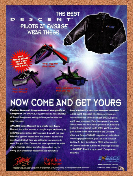 1997 Descent Engage Games Online Original Advertisement / Retro Promo v2