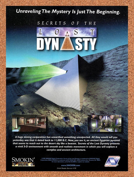 1996 Secrets Of The Lost Dynasty PC Original Advertisement / Retro Wall Art v1