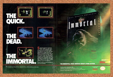 The Immortal NES Original 1991 Vintage Ad - Video Game Promo