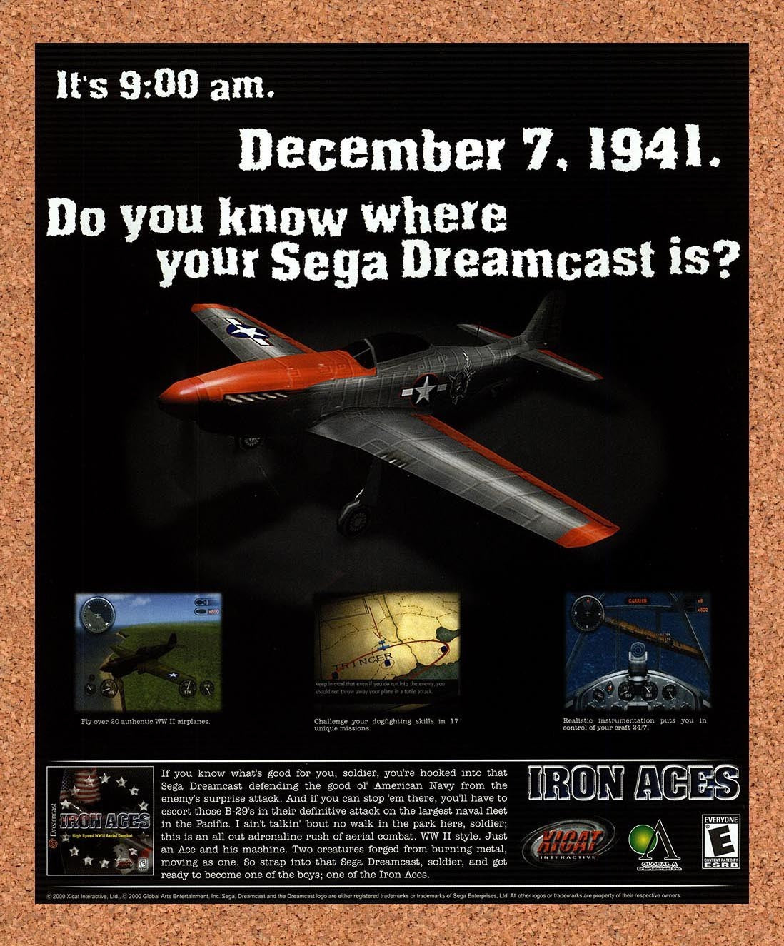 2000 Iron Aces Dreamcast Original Advertisement / Retro Promo v1
