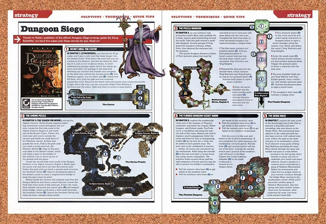 2002 Dungeon Siege Maps Original Advertisement / Retro Promo vr2