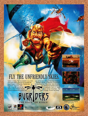 1997 Bugriders The Race Of Kings PS1 Original Advertisement / Retro Promo v1