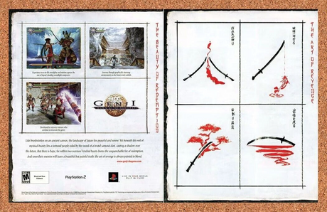 Genji Dawn Of The Samurai PS2 Original 2007 Ad Authentic Video Game Promo