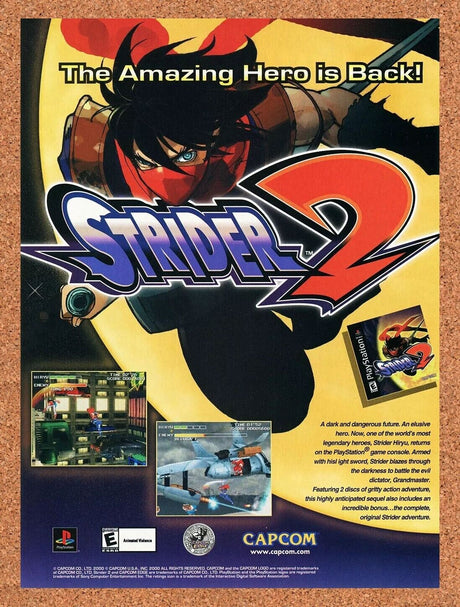 Strider 2 PS1 Original 2002 Ad Authentic Capcom PlayStation Video Game Promo