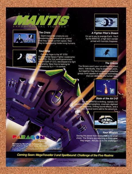 1992 XF5700 Mantis Experimental Fighter Amiga Original Advertisement / Promo v1