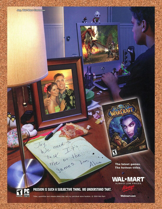 World Of WarCraft PC Original 2005 Ad Authentic Wal-Mart Video Game Promo