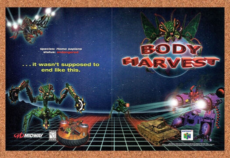 1998 Body Harvest N64 Original Advertisement / Retro Wall Art v1