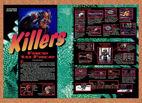 1993 Alien vs Predator SNES Original Advertisement / Retro Promo vr1