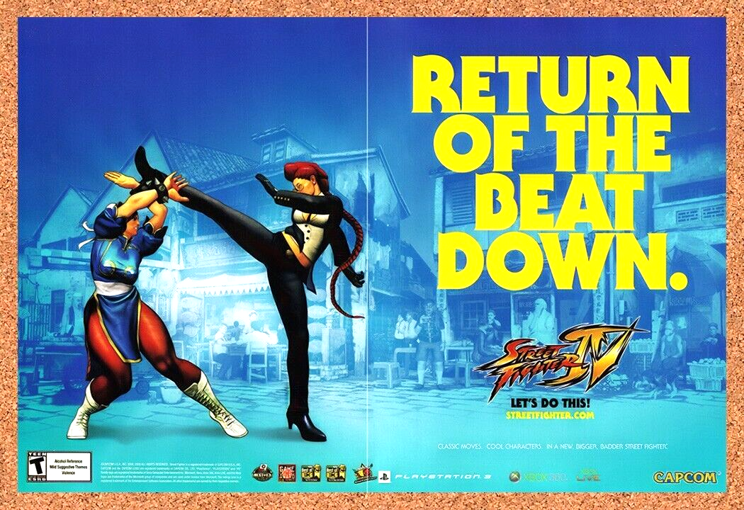2008 Street Fighter 4 Xbox 360 Original Advertisement / Retro Wall Art v2