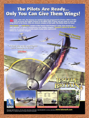 1999 TalonSofts Battle Of Britain PC Original Advertisement / Retro Promo v1