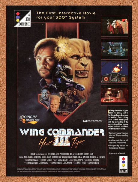 1995 Wing Commander III 3DO Original Advertisement / Retro Wall Art v2