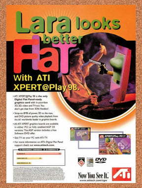 1998 Tomb Raider ATI Xpert Play 98 Original Advertisement / Retro Promo v1