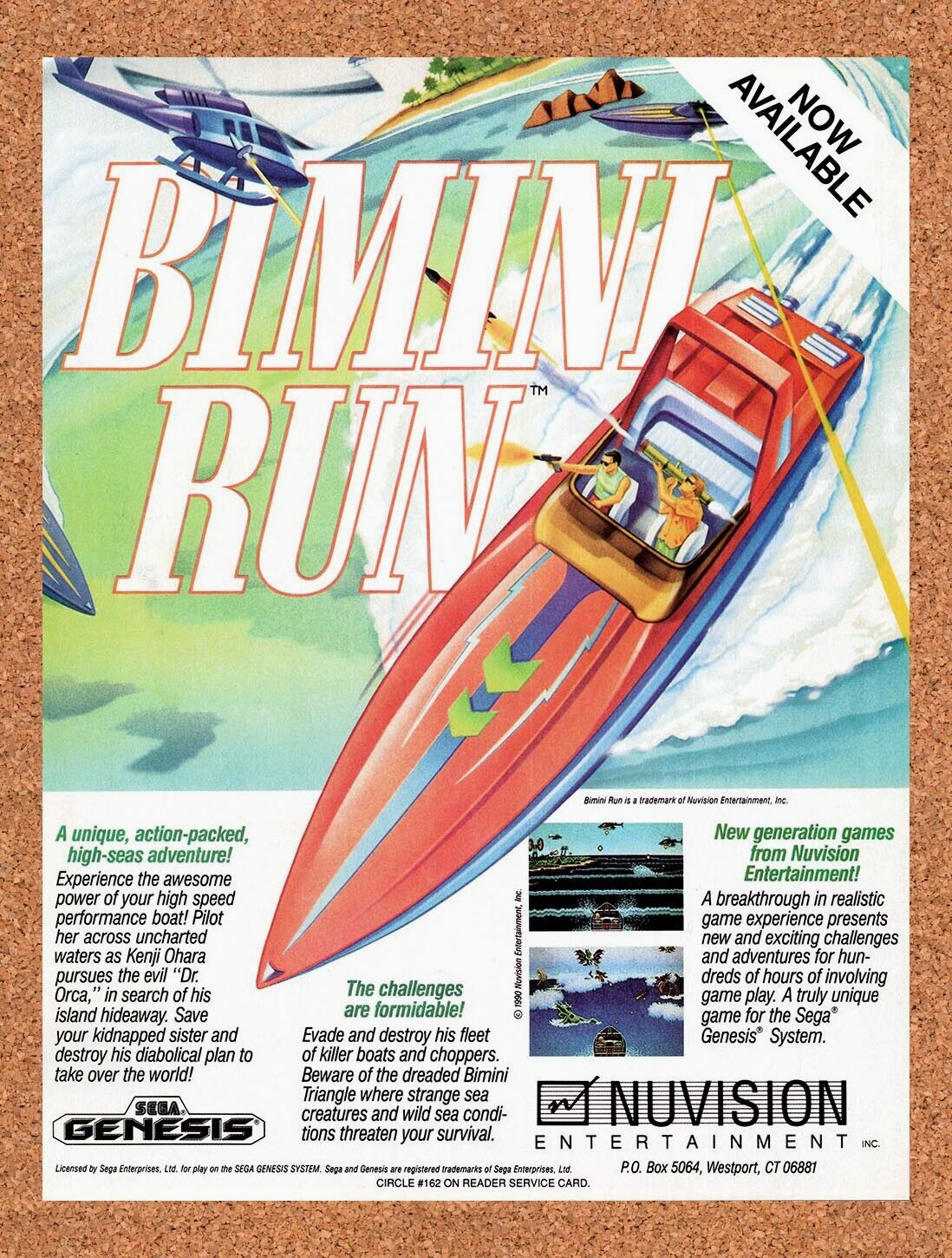 1991 Bimini Run Genesis Original Advertisement / Retro Wall Art v1