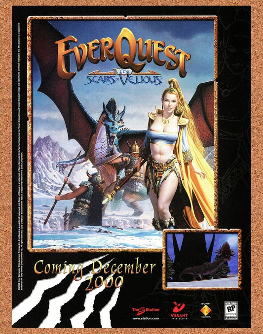 EverQuest Scars Of Velious PC Original 1999 Ad Authentic MMO Video Game Promo