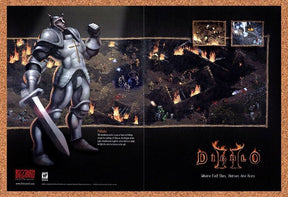 Diablo II PC v4 Original 2002 Ad Authentic Blizzard Paladin Video Game Promo
