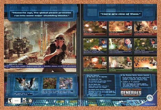 Command And Conquer PC Generals Zero Hour Original 2004 Ad Authentic Game Promo