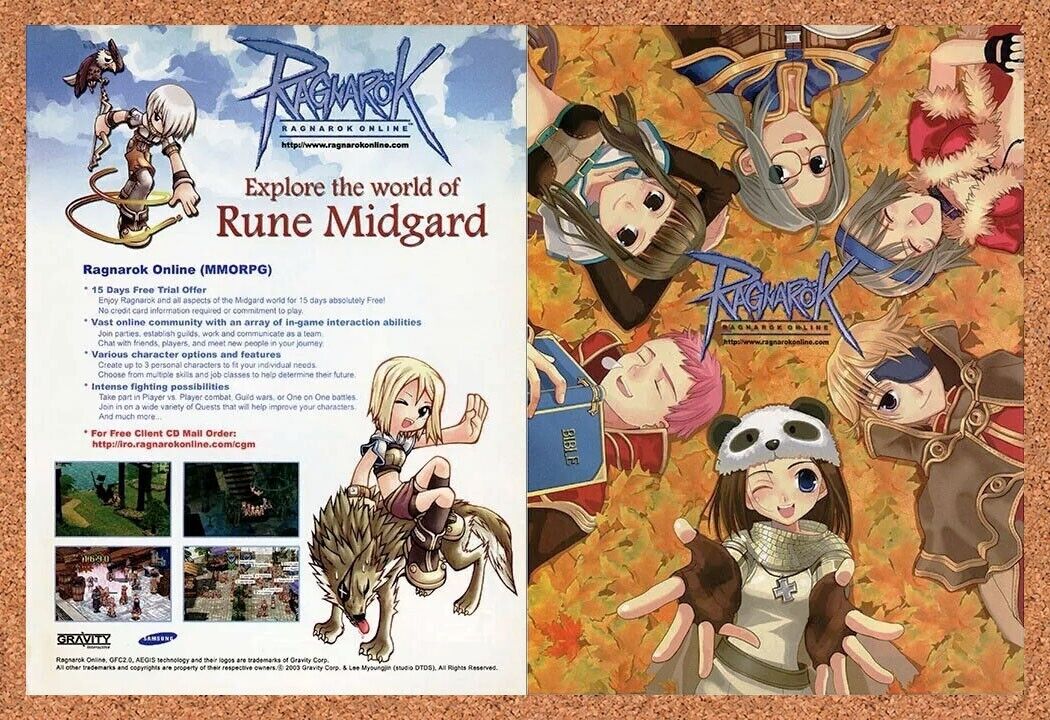 Ragnarok Online PC Original 2006 Ad Authentic MMORPG Video Game Promo Art v2