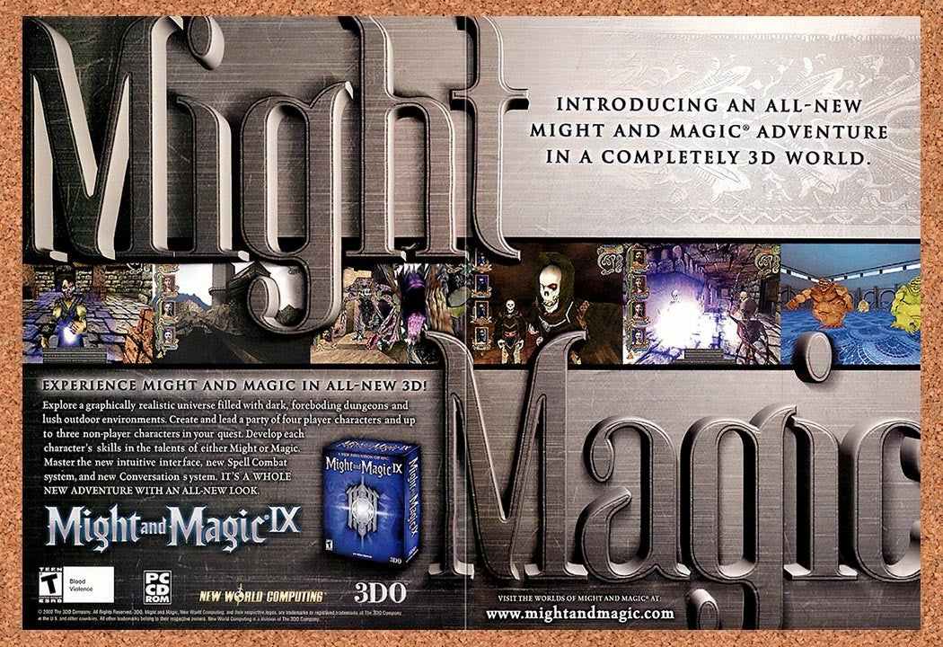 2002 Might and Magic IX PC Original Advertisement / Retro Promo v1