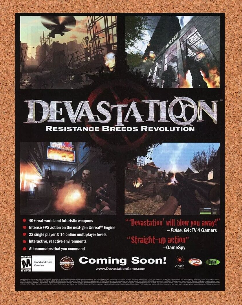 Devastation PC Original 2005 Ad Authentic Windows Video Game Release Promo v1