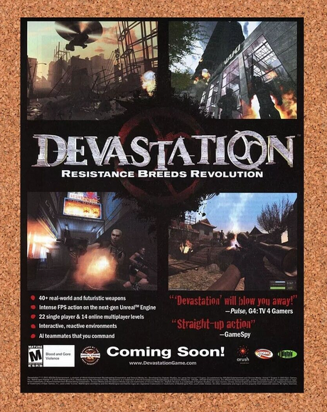 Devastation PC Original 2005 Ad Authentic Windows Video Game Release Promo v1
