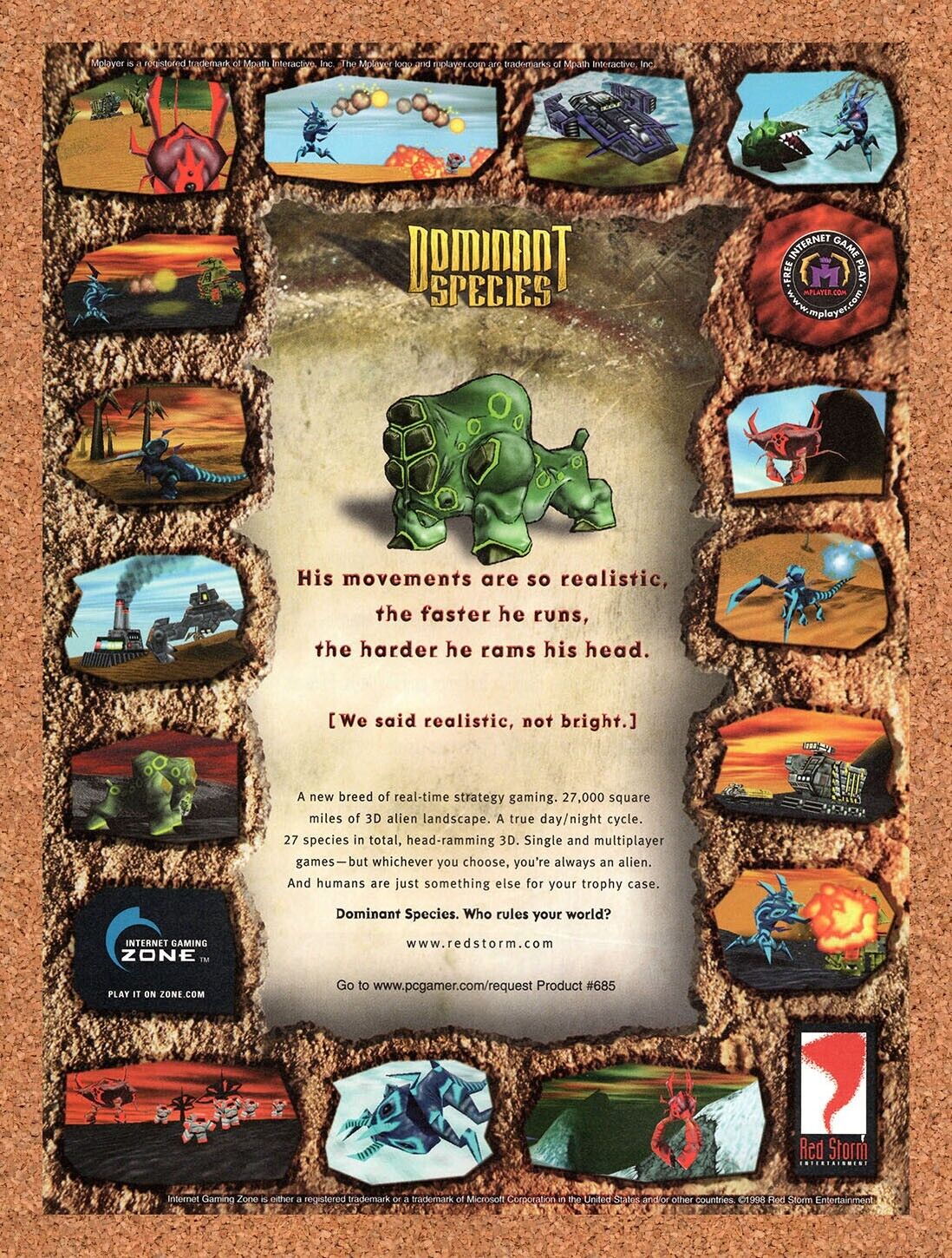 1998 Dominant Species PC Original Advertisement / Retro Wall Art v1
