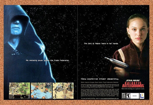 2000 Star Wars Galactic Battlegrounds PC Original Ad / Retro Wall Art v2