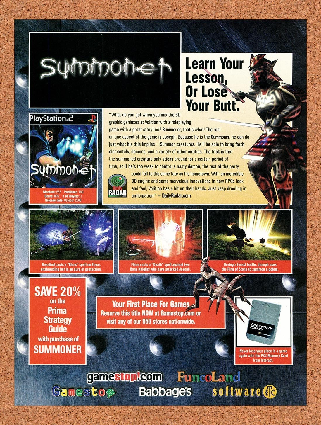 2000 Summoner FuncoLand Original Advertisement / Retro Promo v6
